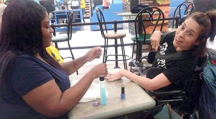 Cashier Manicure Disabled Woman
