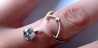 finger pierced wedding ring