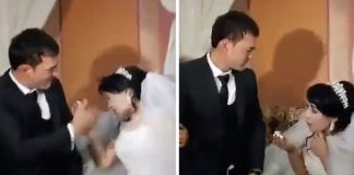 husband slaps bride