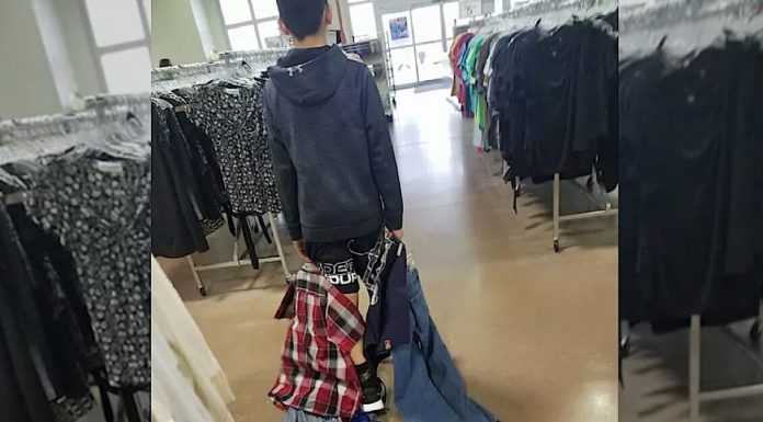 mom forces son shop goodwill